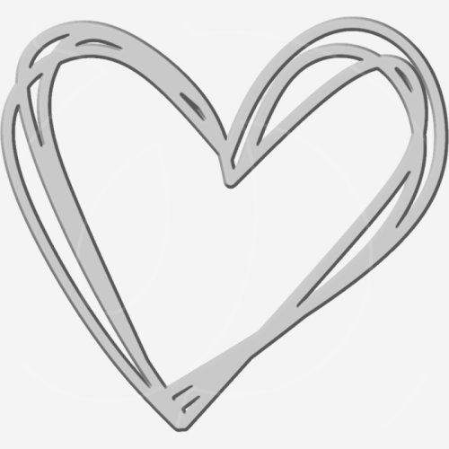 Топпер декоративный акриловый "Сердце" Серебро 7 см ТСК365