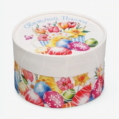 Коробка для сладостей круглая "Светлой Пасхи" 13х8,5 см 10208012