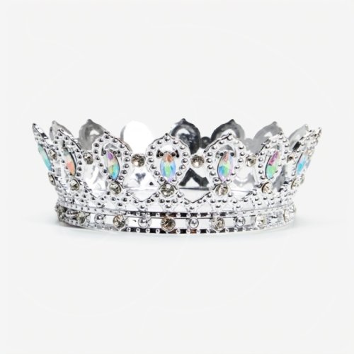 Топпер декоративный "Корона с камнями" Серебро/Перламутр 15х5 см 11019106