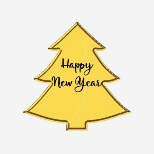 Набор топперов декоративных акриловых "Ёлочки" Золото 4х4 см 3 шт ТСК394	