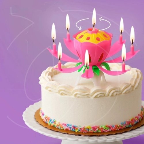 Свеча декоративная музыкальная "Тюльпан" Розовая 12х5 см 252694