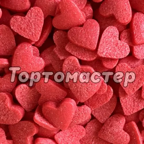 Посыпка кондитерская сердечки "Красные" 50 г tp16052