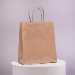 Пакет бумажный с ручками Крафт 22х12х25 см 1263050