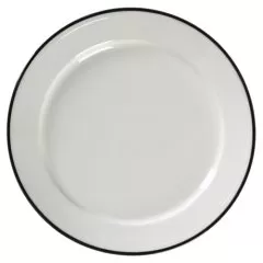 Тарелка фарфоровая Белая с чёрной каймой 15 см 3602564