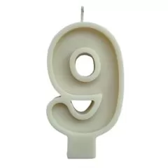 Свеча декоративная Цифра "9" Белая 