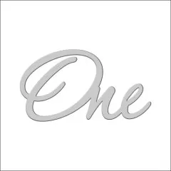 Топпер декоративный акриловый "One" Серебро 8х4 см ТСК48