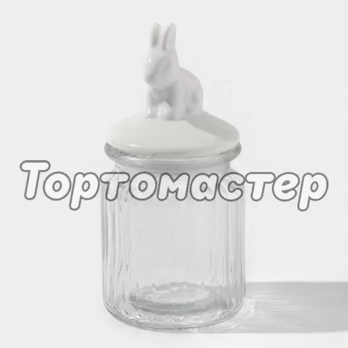 Банка стеклянная с керамической крышкой "Зайка" 230 мл 5287712