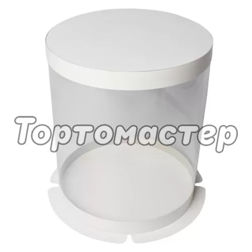 Коробка для торта тубус белая D22,5 H30 см 
