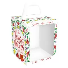 Коробка для кулича "Хохлома" 15х15х18 см КУ-668    КУ-00668