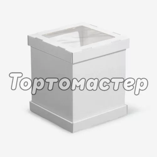 Коробка для торта с окном белая 24х24х30 см ForG STRONG I W W 240*240*300 S
